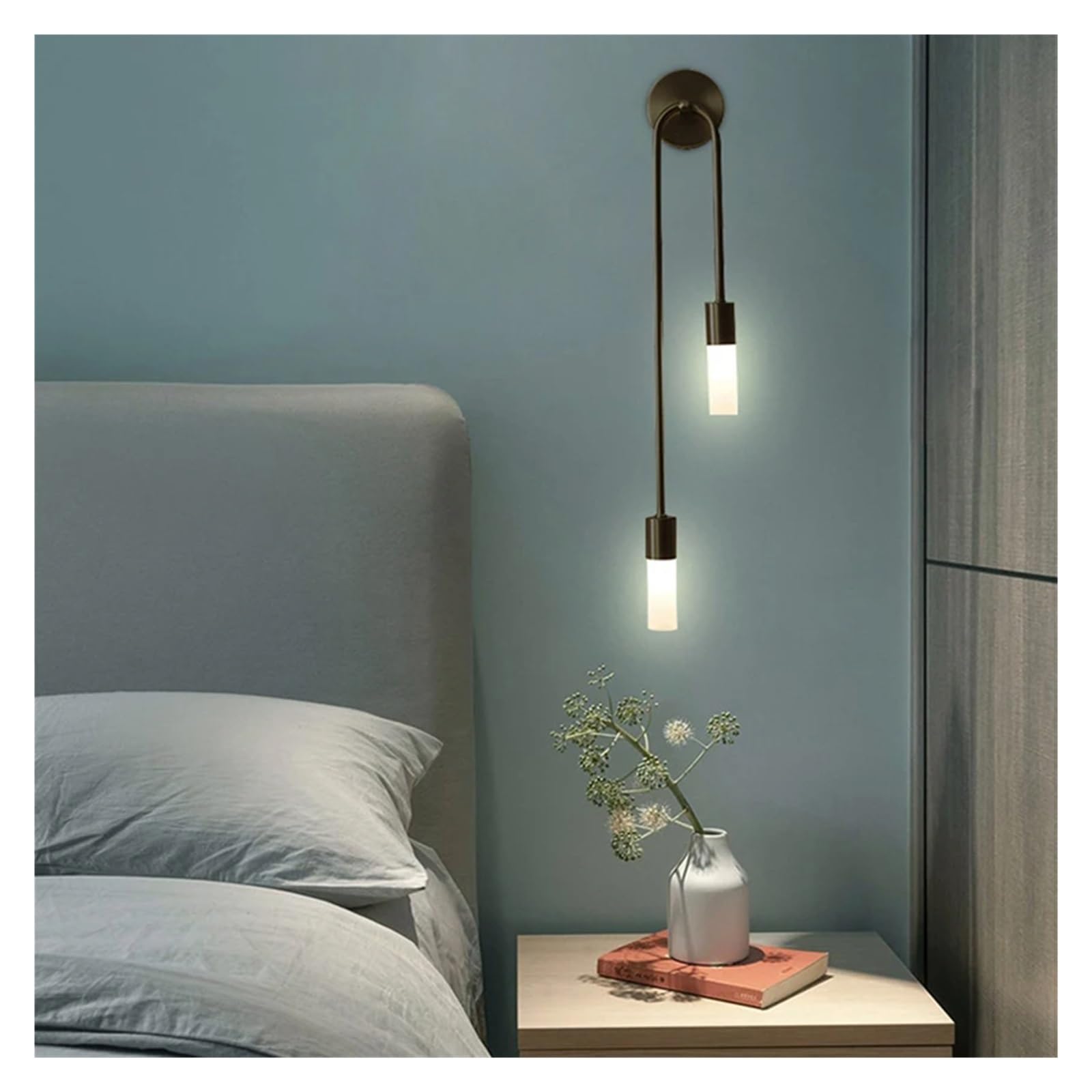 KBUUKYYXouy Wall sconces for Bedroom Postmodern Brass Wall Light - Black Gold Copper Acrylic Bedroom Bedside Aisle Indoor Lighting lamp,Gold-H67cm(OneColor,H67cm)