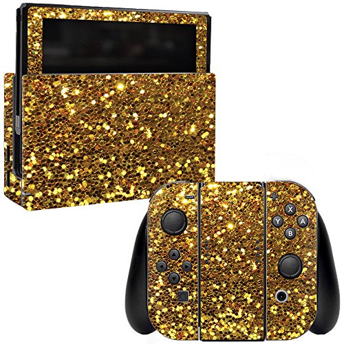MightySkins Skin Compatible with Nintendo Switch - Gold Dazzle | Protective, Durable, and Unique Vinyl Decal wrap Cover | Easy to Apply, Remove, and Change Styles | Made in The USA