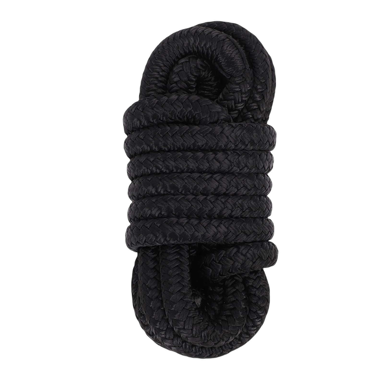 Tissting 4er Set Doppelt Geflochtene Nylon Bootsleine - Hochfeste, Wetterfeste Dockleine Für Yachten Bis 35 Fuß Mit Geringer Dehnung Und Verstärkten Ösen Für Sichere Anlegemanöver (Schwarz)