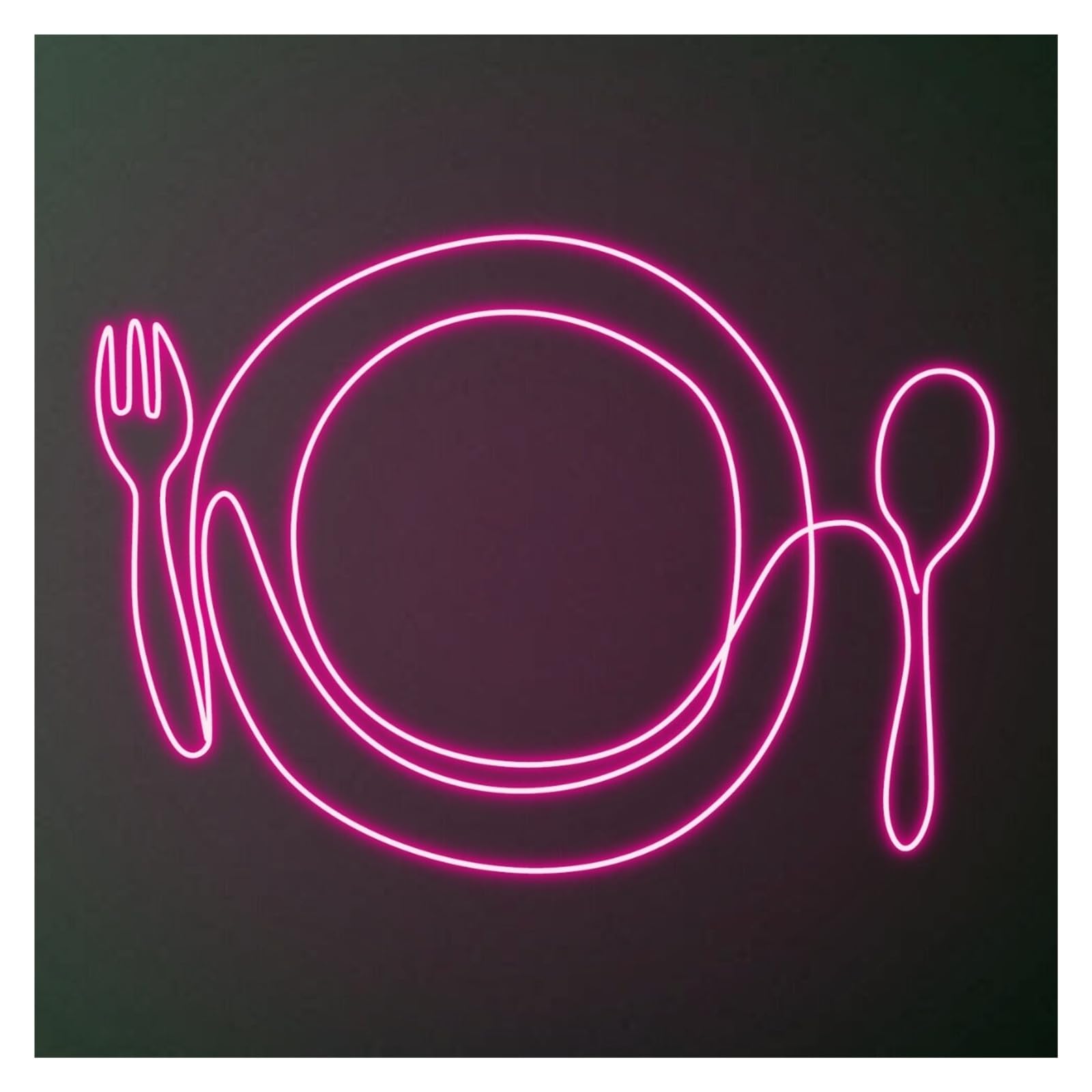 RONGCH Hanging Art Signs Dinner Set Neon Sign Wall Decoration for Living Room, Entertainment Game Cafe Restaurants 50cm(Rose red)