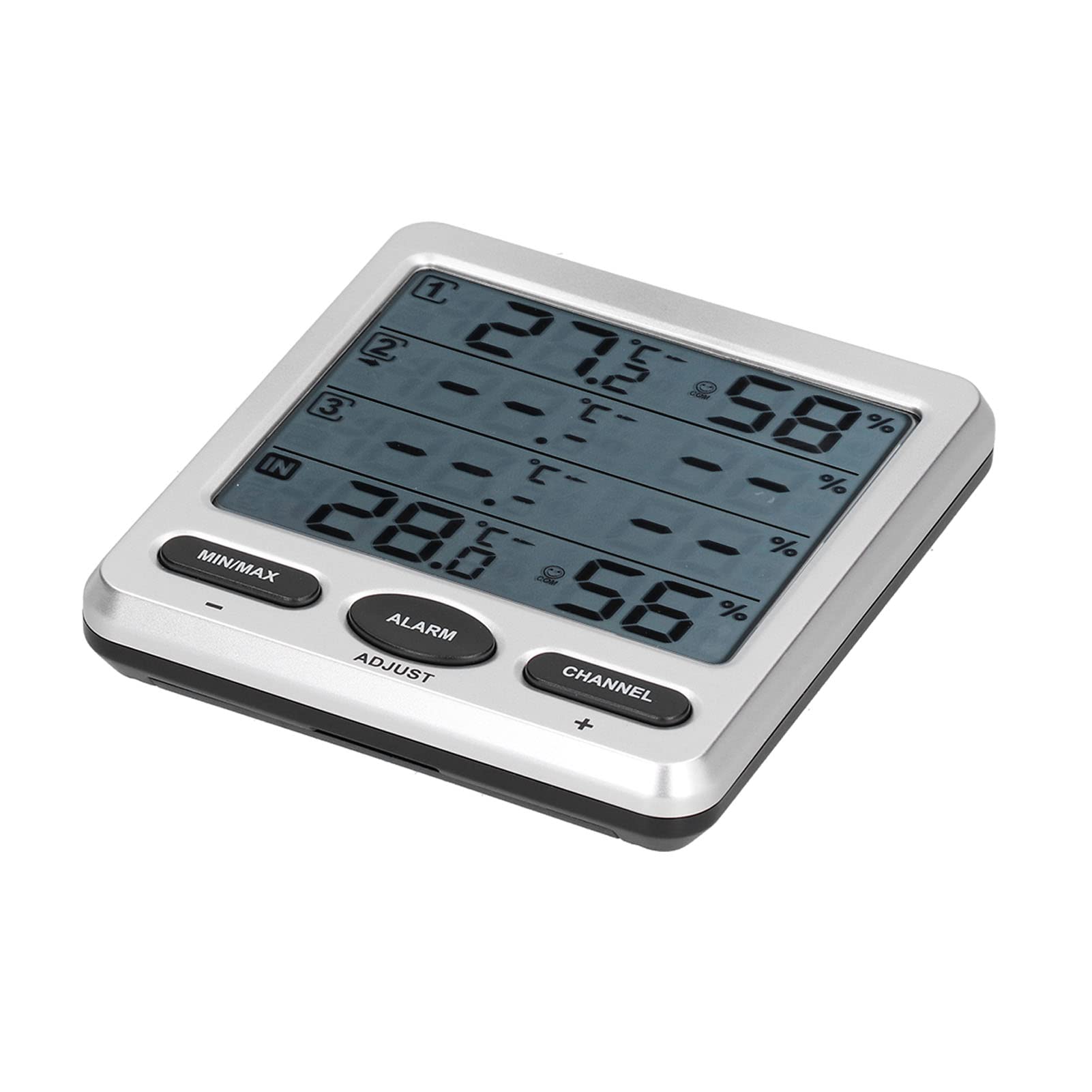 Innen- und Außenthermometer-Hygrometer mit 3 Fernsensoren, LCD-Digital-Temperatur-Feuchtigkeitsmonitor mit Scroll-Modus und Alarm, 433-MHz-Funkübertragung bis zu 100 m