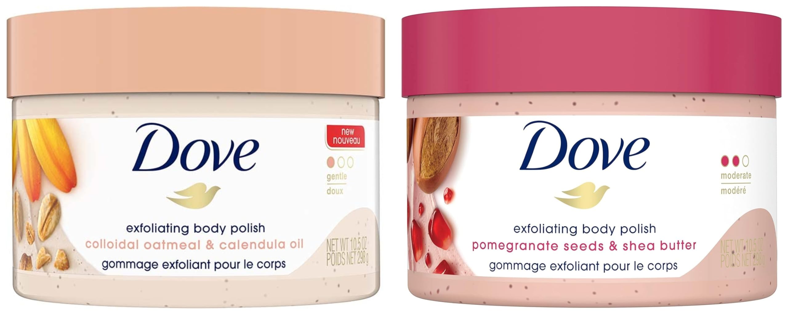Dove Body Polish Exfoliating Scrub, Moisturizing Shea Butter and Pomegranate Seeds | Nourishes & Conditions Soft Skin | Sulphate Free, 298gm & Dove Exfoliating Body Polish Scrub 298g-image-47