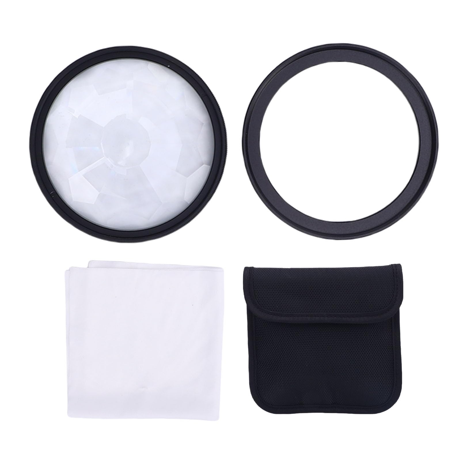 Filtre de Kaléidoscope de 58 Mm, Filtres à Effet D'objectif de la Caméra avec Anneau D'adaptateur 52 Mm 58 Mm, Compatible avec L'objectif 52 Mm, Verre Cristallin Prism pour la