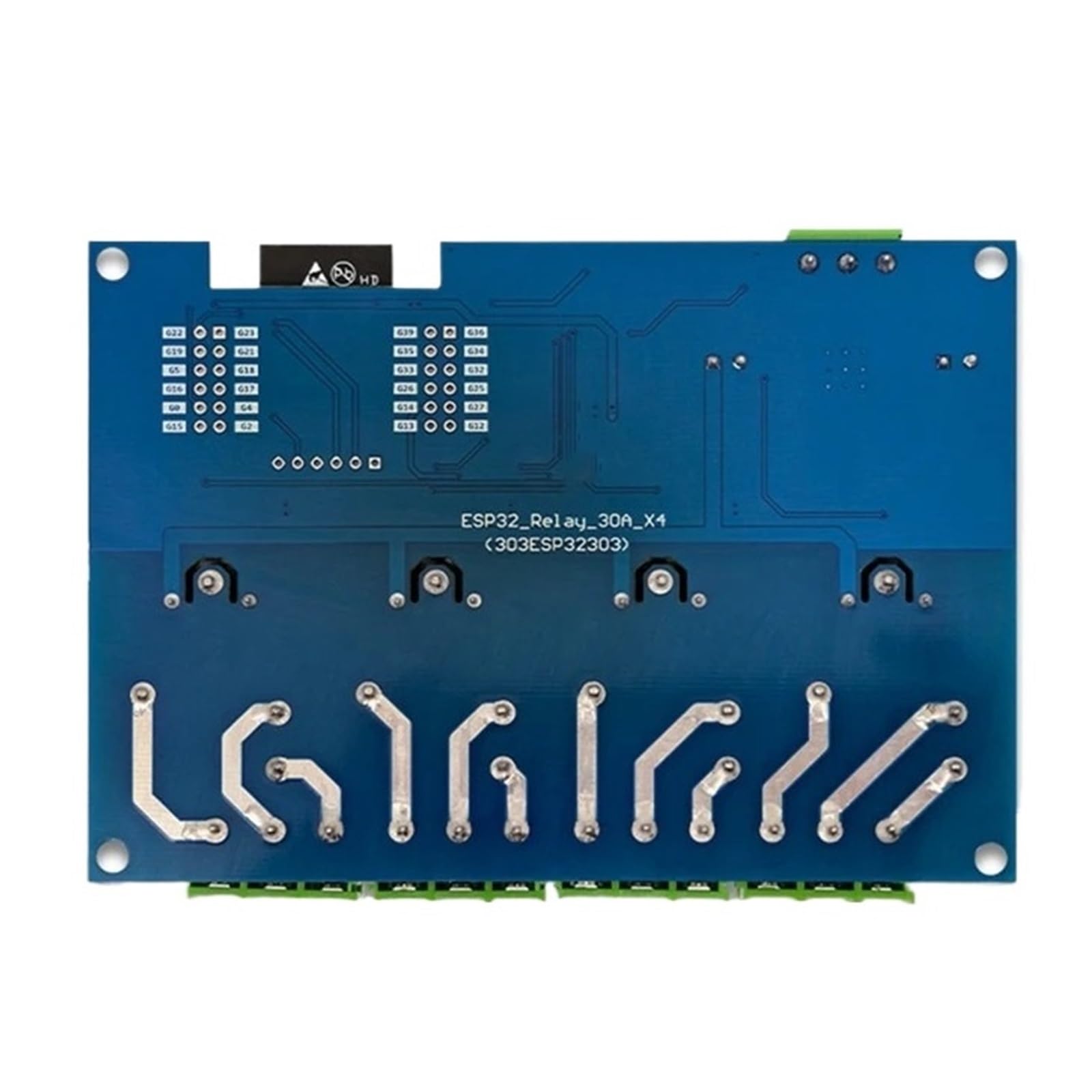 Module Relais 4 Canaux 30A ESP32 Évitez les Surcharges Domotiques DC 7-28V