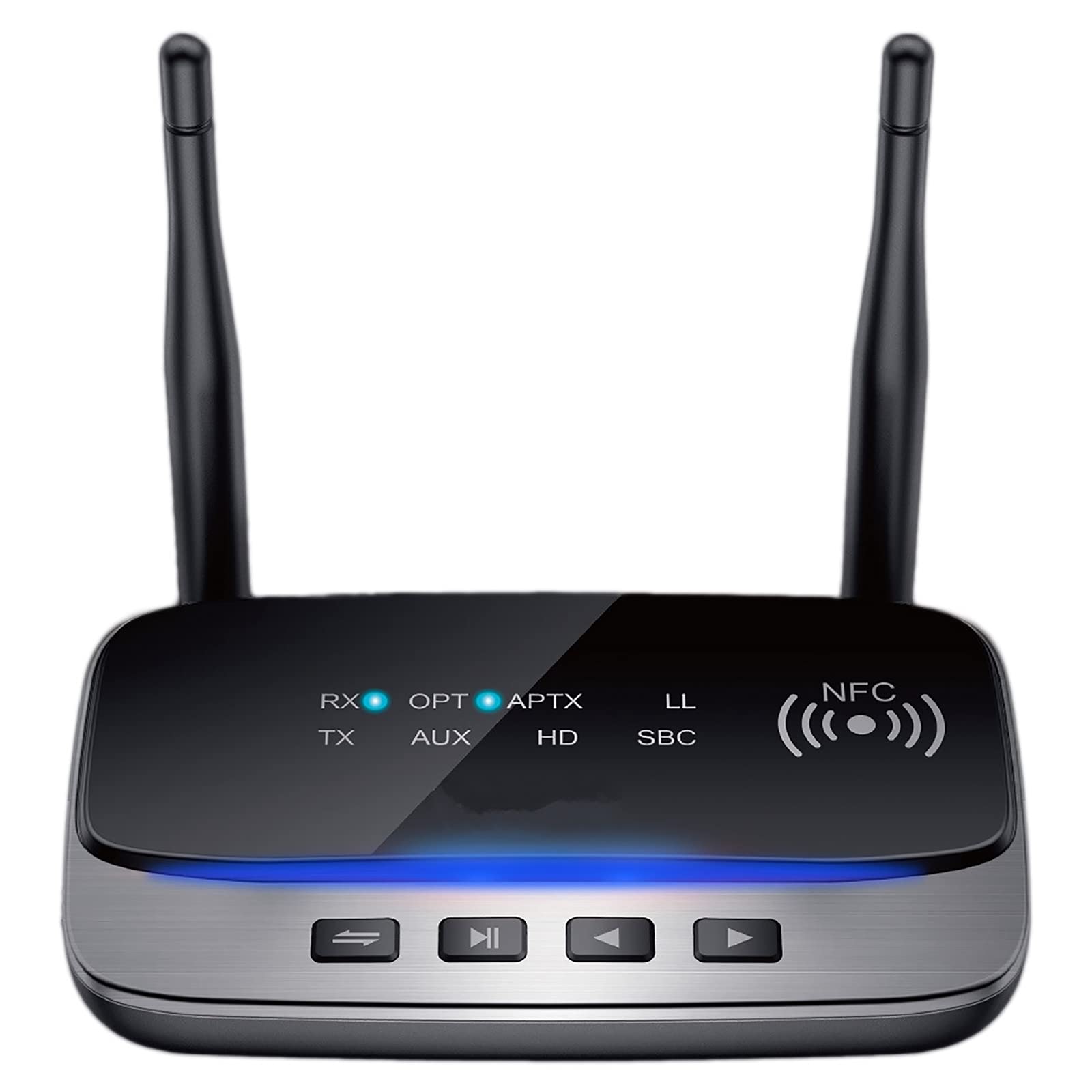 RSGK Ricevitore Trasmettitore Audio Bluetooth 5.0, Bypass Adattatore Wireless AptX LL HD SPDIF AUX 3,5 Mm per PC TV a 2 Auricolari