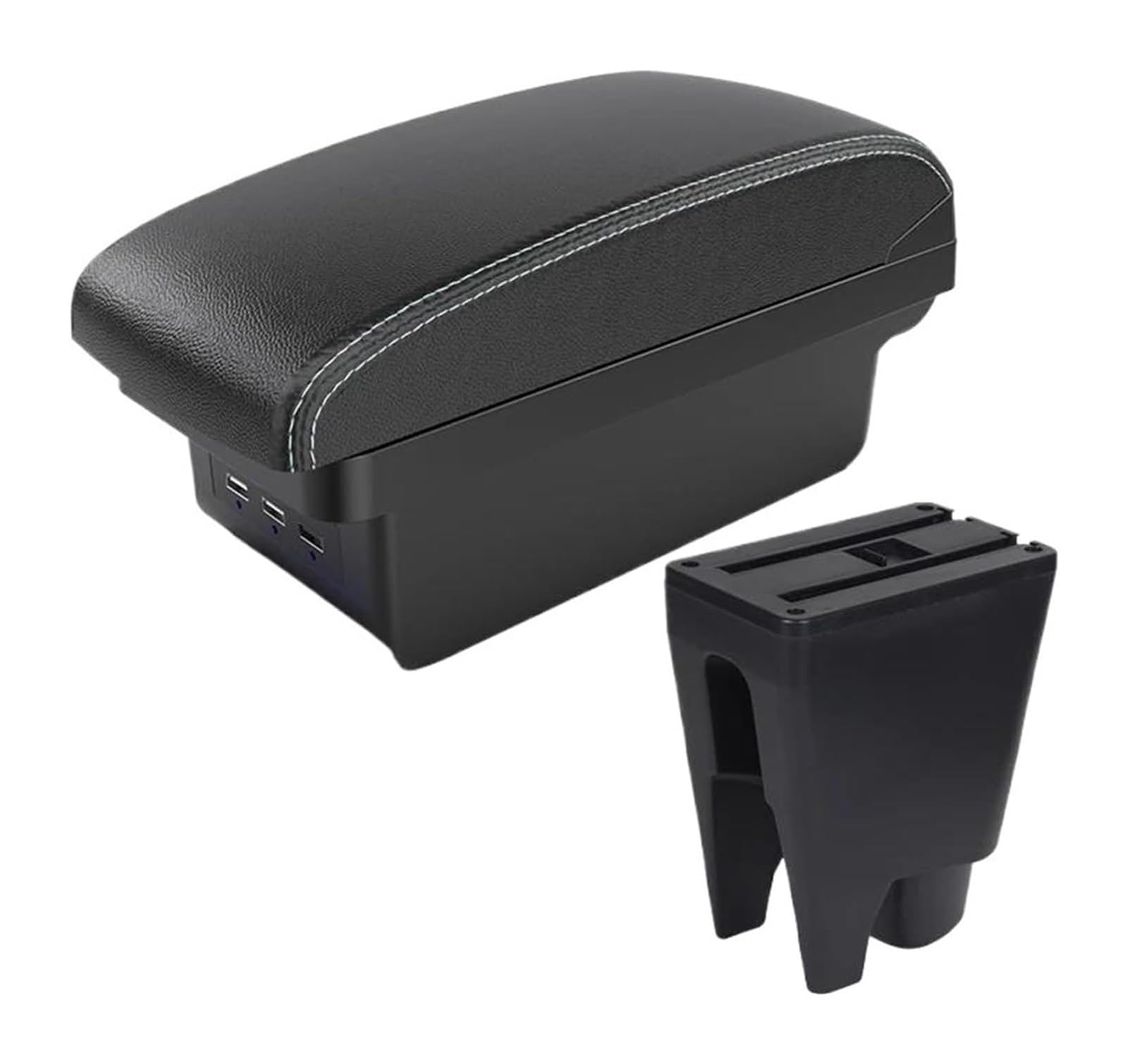 Hckclmbmzw B3 Black White 3 Usb For C1 Armrest Box Interior Car Center Storage Usb Car-Styling Decorat Car Armrest Center Console(B3 Black White 3 Usb)