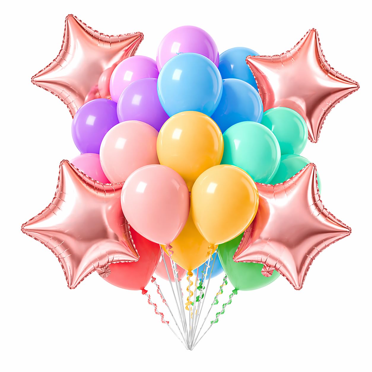 Macaron Coloured Latex Balloons For Party Wedding Birthday Decorations - 100 Assorted 12 Inch Balloons With Star Shapes Chain Tool For Romantic Valentine Atmosphere & Festive Events Decor