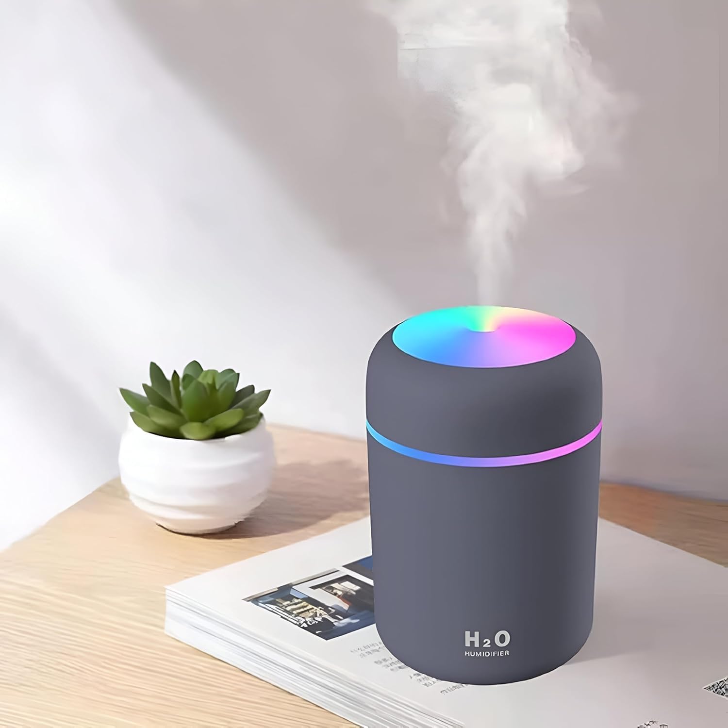 PRAYTEX Room Moisture, Aroma Diffuser for Home, Mist Maker, Cool Mist Humidifier, Small Quiet Air Humidifier, Ultrasonic Essential Oil Diffuser Electric (H2O)-image-49