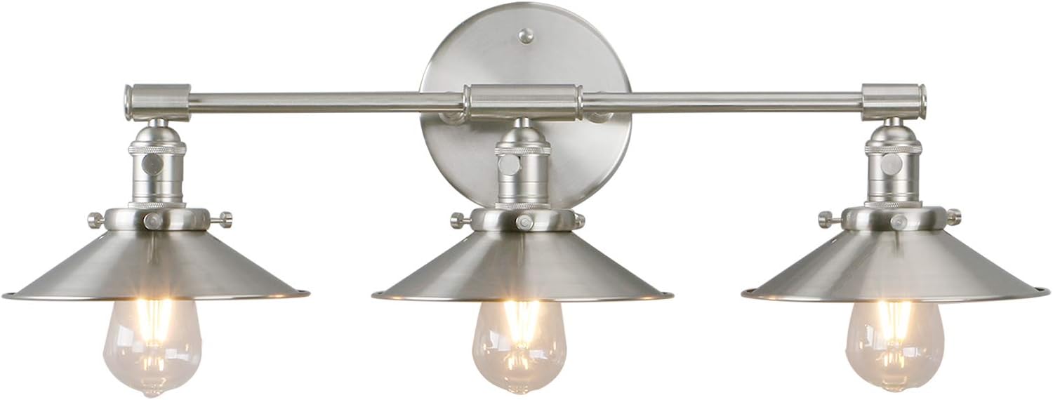 🛒 Crazy Deals Phansthy Antique Brass Wall Sconce 3 Light Vanity Light with 7.87” Metal Flared Light Shade