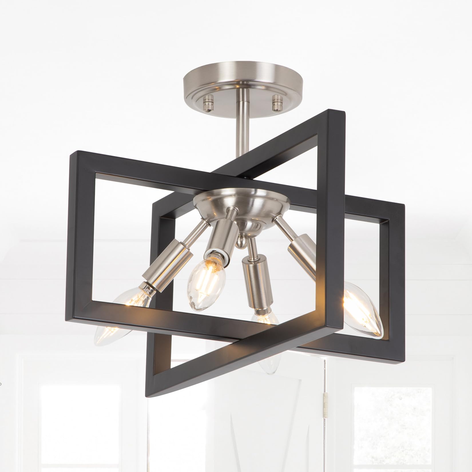 Minyuco Semi-Flush Mount Ceiling Light - Modern Industrial
