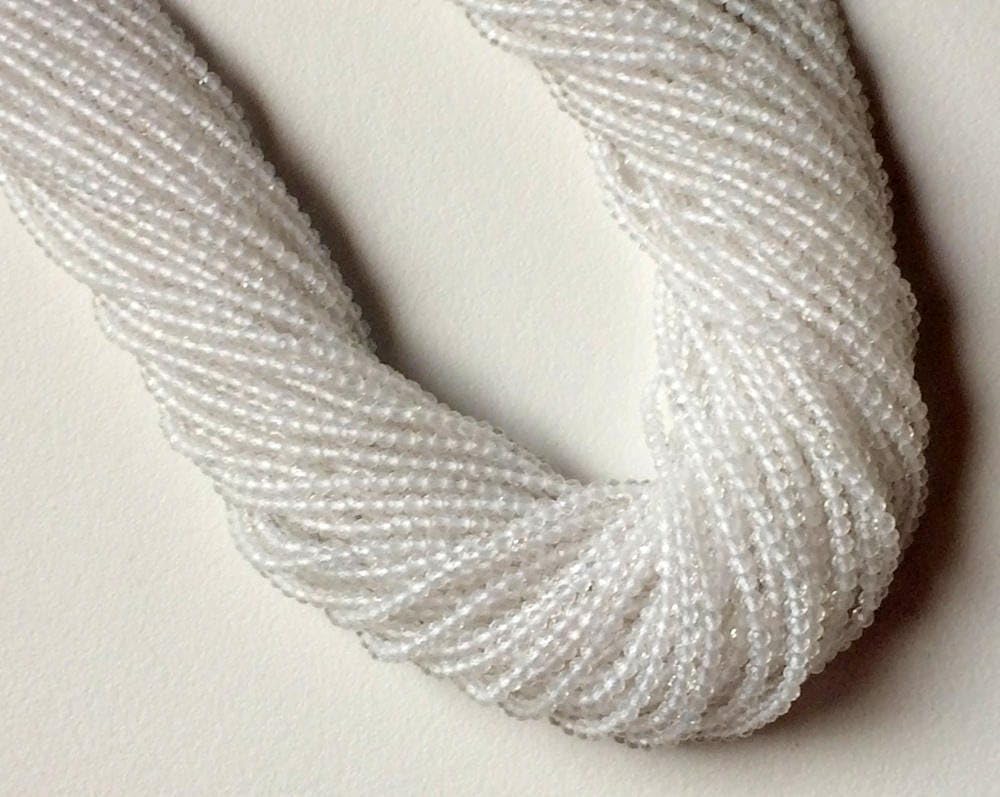 レディース 2-2.5 mm クリスタルクォーツ ファセットロンデルビーズ、天然クリアクリスタルクォーツロンデルビーズ、ジュエリー用