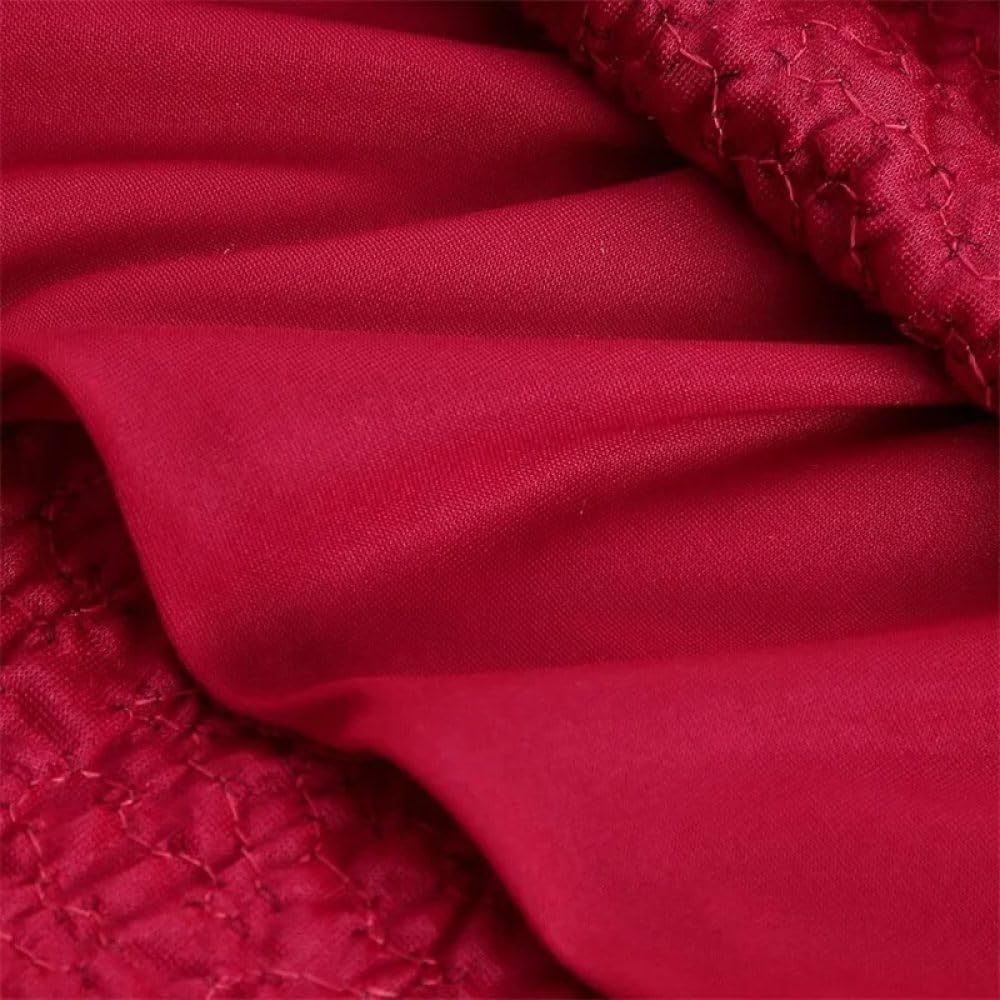 SWEPER Jupe Courte Femme - Jupe Rouge À Paillettes pour Femmes, Jupe De Luxe Élégante, Taille Élastique, Slim, Brillante, Ligne A, Cheville