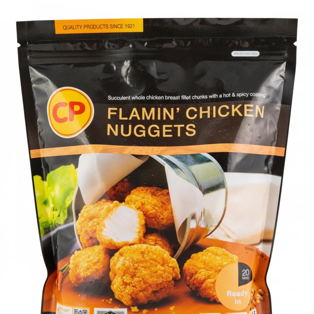 Flamin' Chicken Nuggets - Nuggets de Pechuga de Pollo Picantes y Crujientes - Filete de Pollo 100% Entero - Formato Familiar Ahorro de 1,5 kg con Cierre Hermético - NEXU