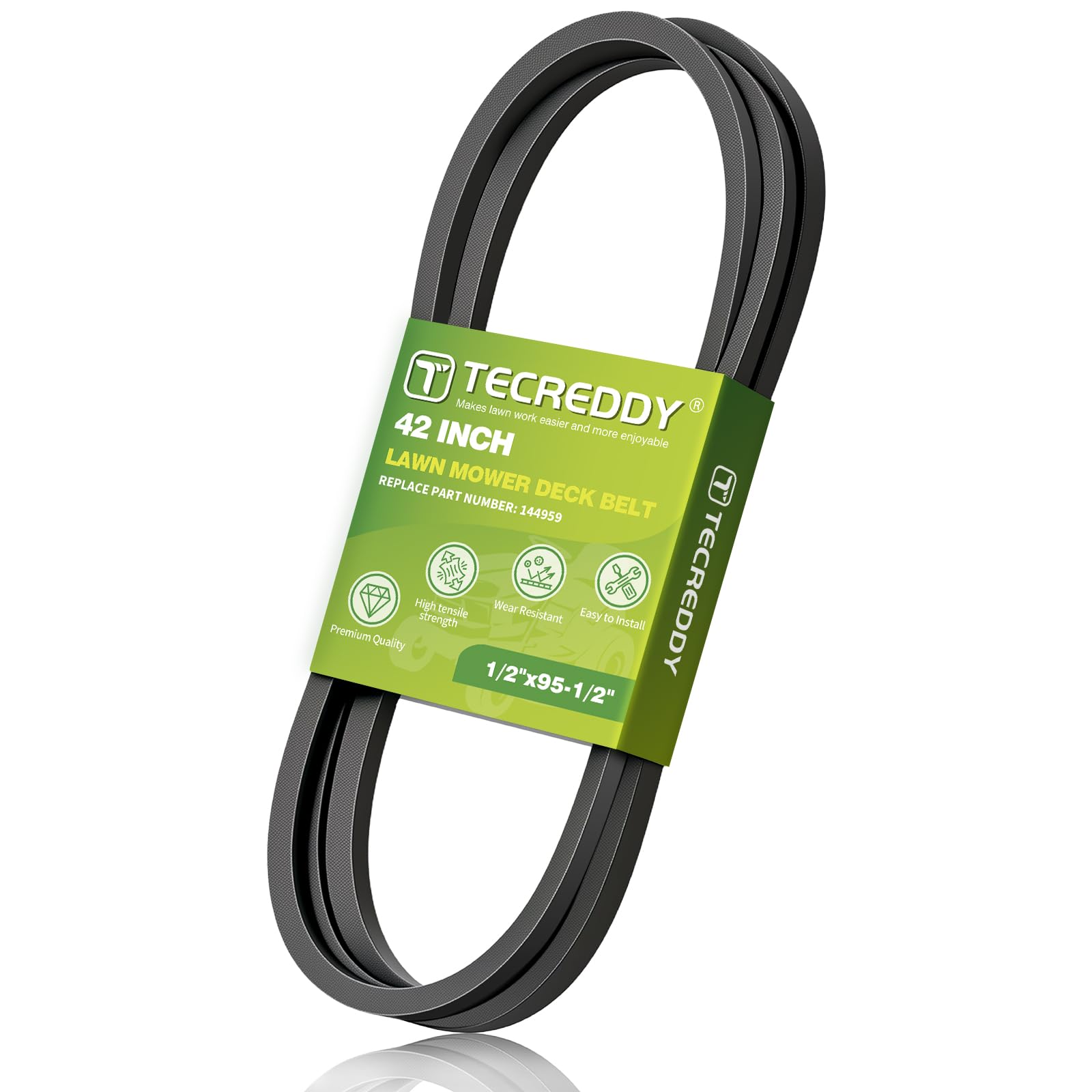 144959 Mower Deck Belt for Craftsman 42 Inch 532144959 LT1000 LT2000 DLT3000 DYT4000 Husqvarna Poulan AYP Ariens Riding Lawn Mower, 1/2" X 95.5"