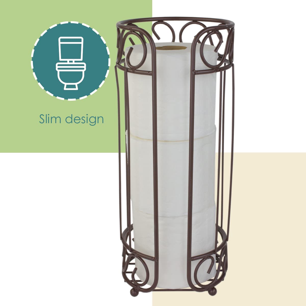 Home Basics TH10661 Porta Carta igienica, Finitura Bronzo