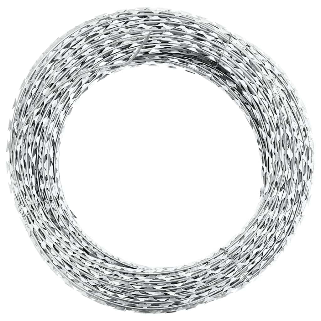 vidaXL Razor Wire Helical Wire Roll, Barbed Tape for Outdoor Use Garden Patio Yard, Fencing Wire for Crafts, Barbed Wire, Galvanized Steel