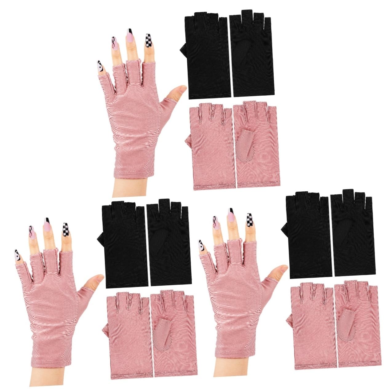 FOMIYES 6 Pares Guantes Uv Guantes Para Manicura Guantes De Uñas Guante Protector Uv Guantes De Arte De Uñas Suministros De Arte De Uñas Accesorio De Arte De Uñas Algodón Perder Sin Dedos