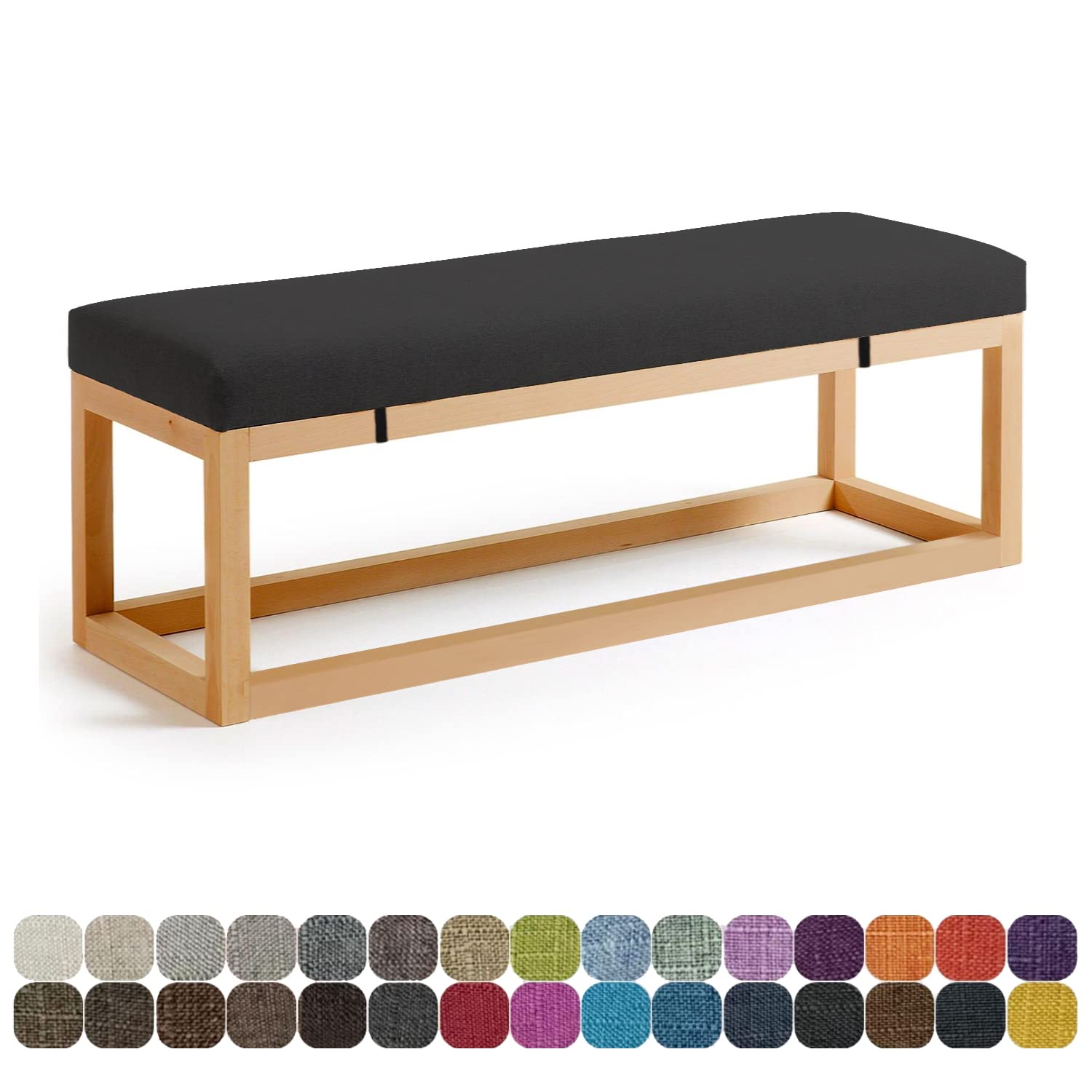 Lsjoaw Bankauflage Bankkissen Sitzauflage Sitzkissen Bank Stuhlkissen Bankpolster Schaukel mit abnehmbarem Bezug für Outdoor Fensterbank Gartenmöbel Terrasse Drinnen Sitz Color#28 Black