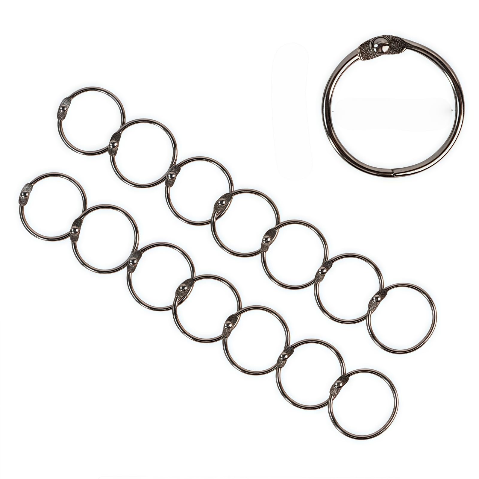YDHSIKK Metal Book Rings, Pack of 40 Multicolor Metal Binder Rings, 1 Inch for Flashcards, Index Cards, Keychains(Silver - 3 Size)