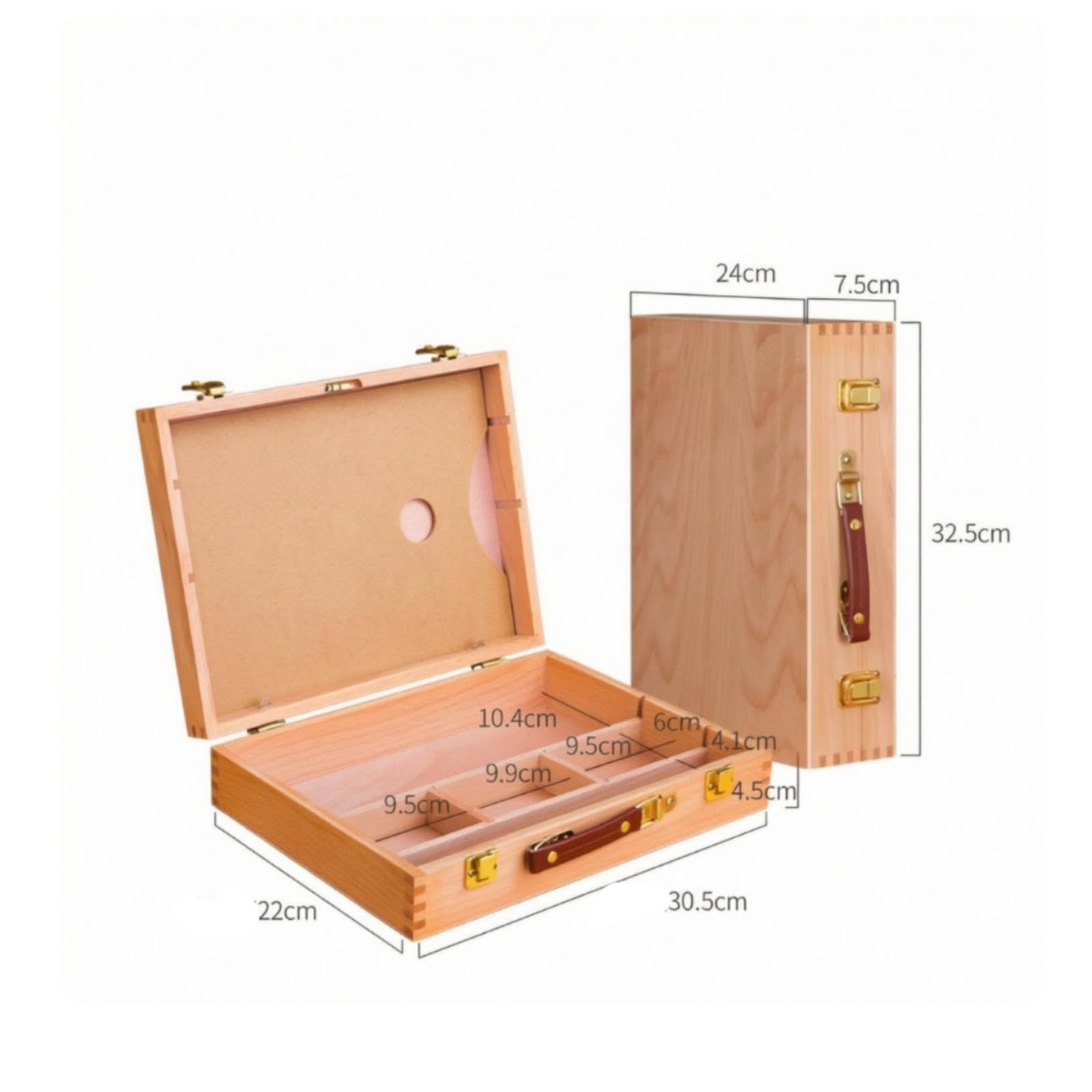 CALANDIS Organized Wooden | artist organizer Box with Dividers