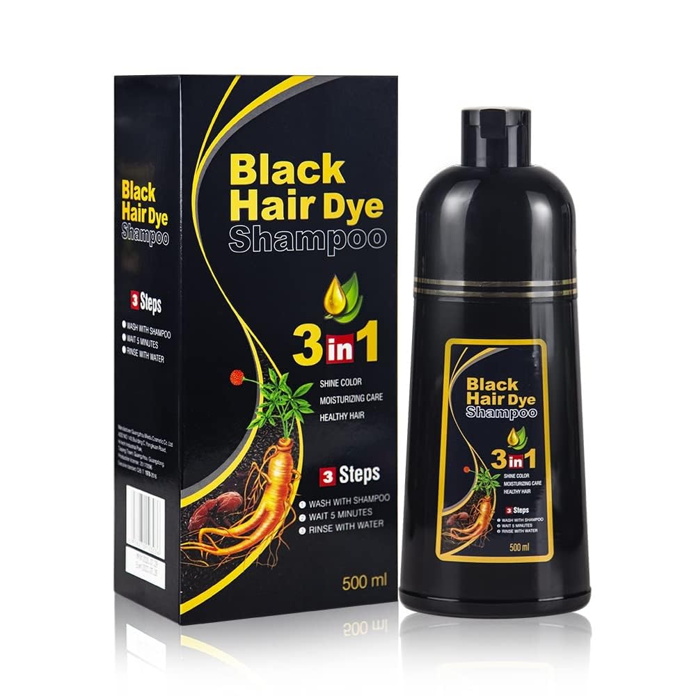 Instant Black Hair Dye Shampoo for Women MEIDU Hair Color Shampoo Gray Hair For Men- 100% Gray Coverage - Herbal Ingredients 3 in 1 Black Hair Dye 500ml-image-32