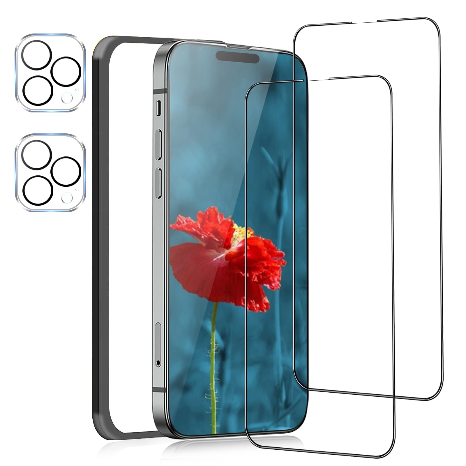 iPhone 14 pro max ケース フィルム2枚付き 全面保護セット Amazon | iPhone14 pro max ガラスフィルム 【2+2枚セット