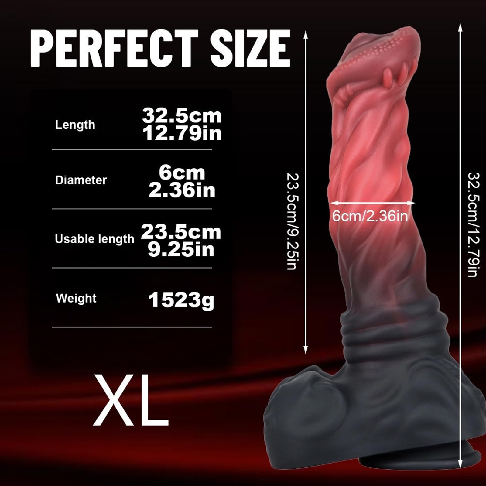 AMAZBEE Dildo extra large per uomini e donne Dildo anale realistico a forma di cavallo con potente ventosa Plug vaginale in silicone Massaggiatore prostatico Sex toy per adulti (XL,1)