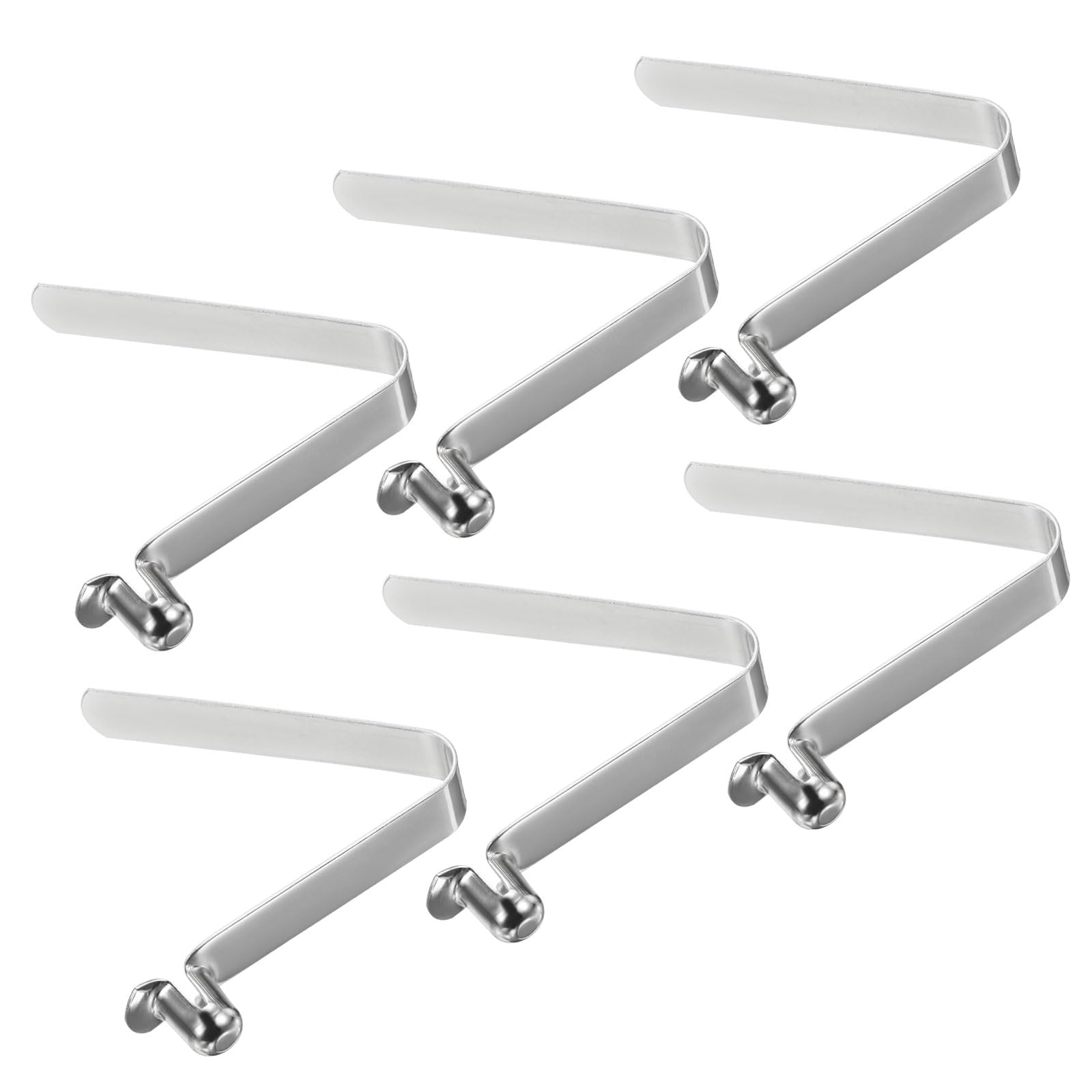 PATIKIL 10.5x7.5mm Kayak Paddle Snaps, 6 Pack Tent Pole Clips Steel V Shaped Single Pin Push Button Spring Clips Lock Tube Pole Clips for Camping Awning
