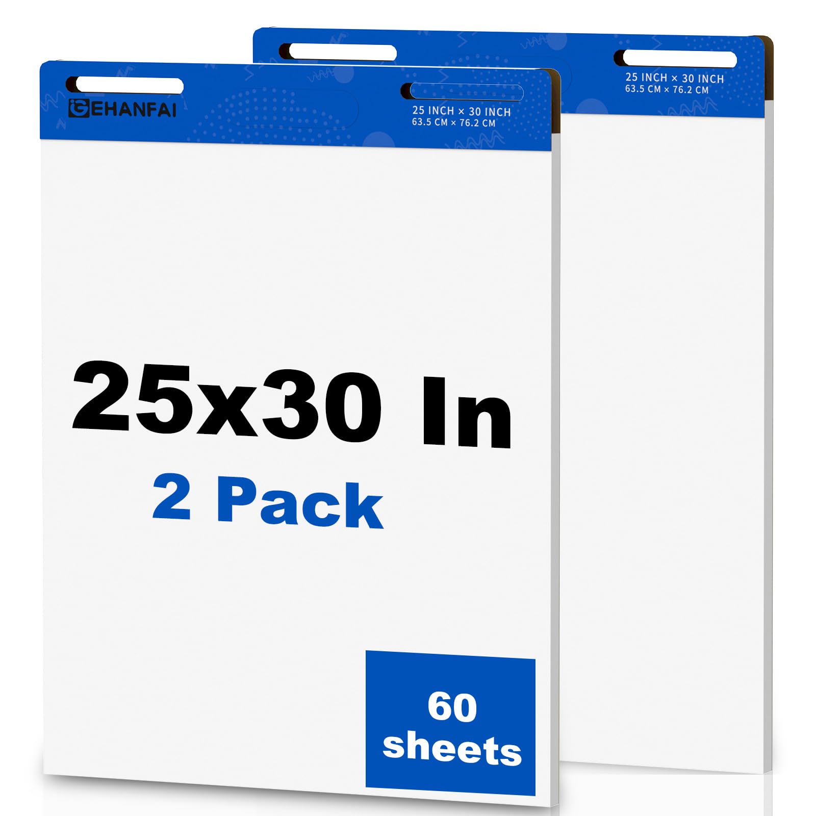 60 Blatt klebrige Staffelei-Papierblock, 63,5 x 76,2 cm, Weiß, selbstklebende Staffelei, ideal für virtuelle Lehrer und Studenten, Flipchart-Papier für Büro und Klassenzimmer, 30 Blatt/Blöcke, 2