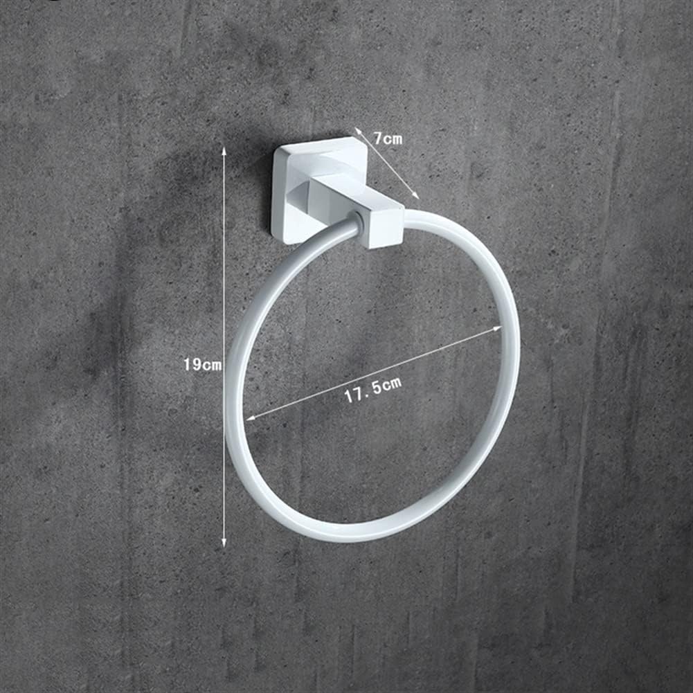 LSLYTQ 304 Stainless Steel Towel Ring, Towel Hanging Ring, Round White European Bathroom Accessories