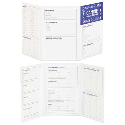 Juvale Puppy Record Card - Compact Portable Puppy Vaccination Record
