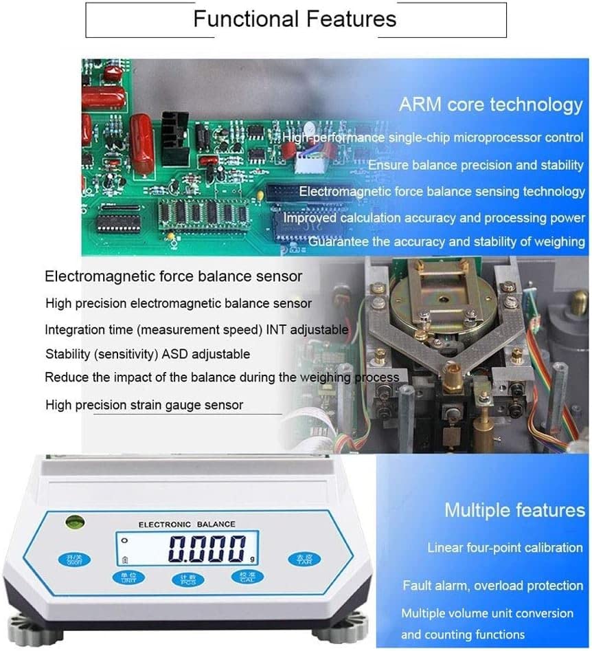 Bilancia Elettronica Digitale analitica da Laboratorio ad Alta precisione per pesatura e conteggio Industriale di Gioielli scientifici in Oro con Parabrezza