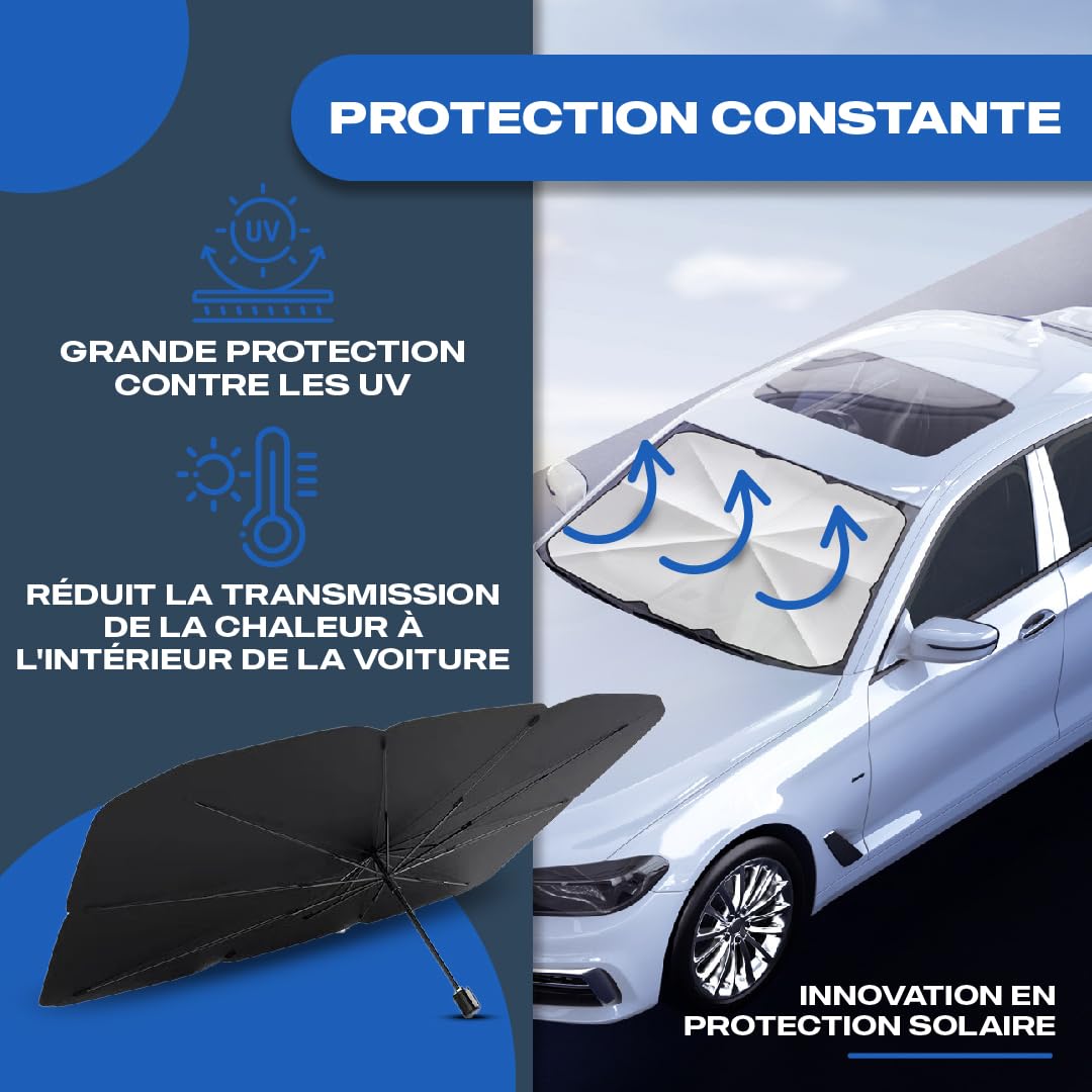 Pare-soleil Pour Pare-brise Avant Voiture - 135x79 Cm, Pliable, Revêtement Titane - Protection UV Et Chaleur
