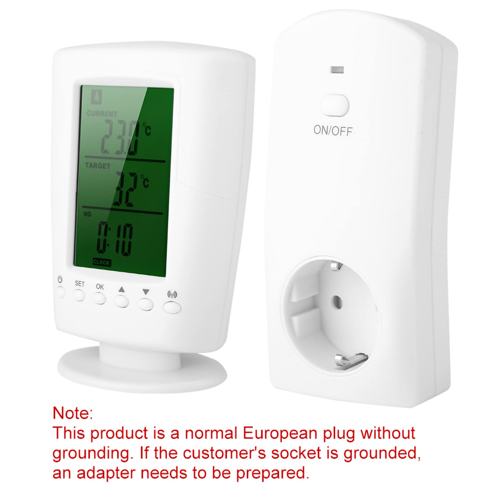 SYH&AQYE Contrôleur de Température sans Fil, Thermostat Intelligent Programmable, Prise de Contrôle de Température de Mode de Refroidissement de Chauffage à Distance pour la Maison(UE)