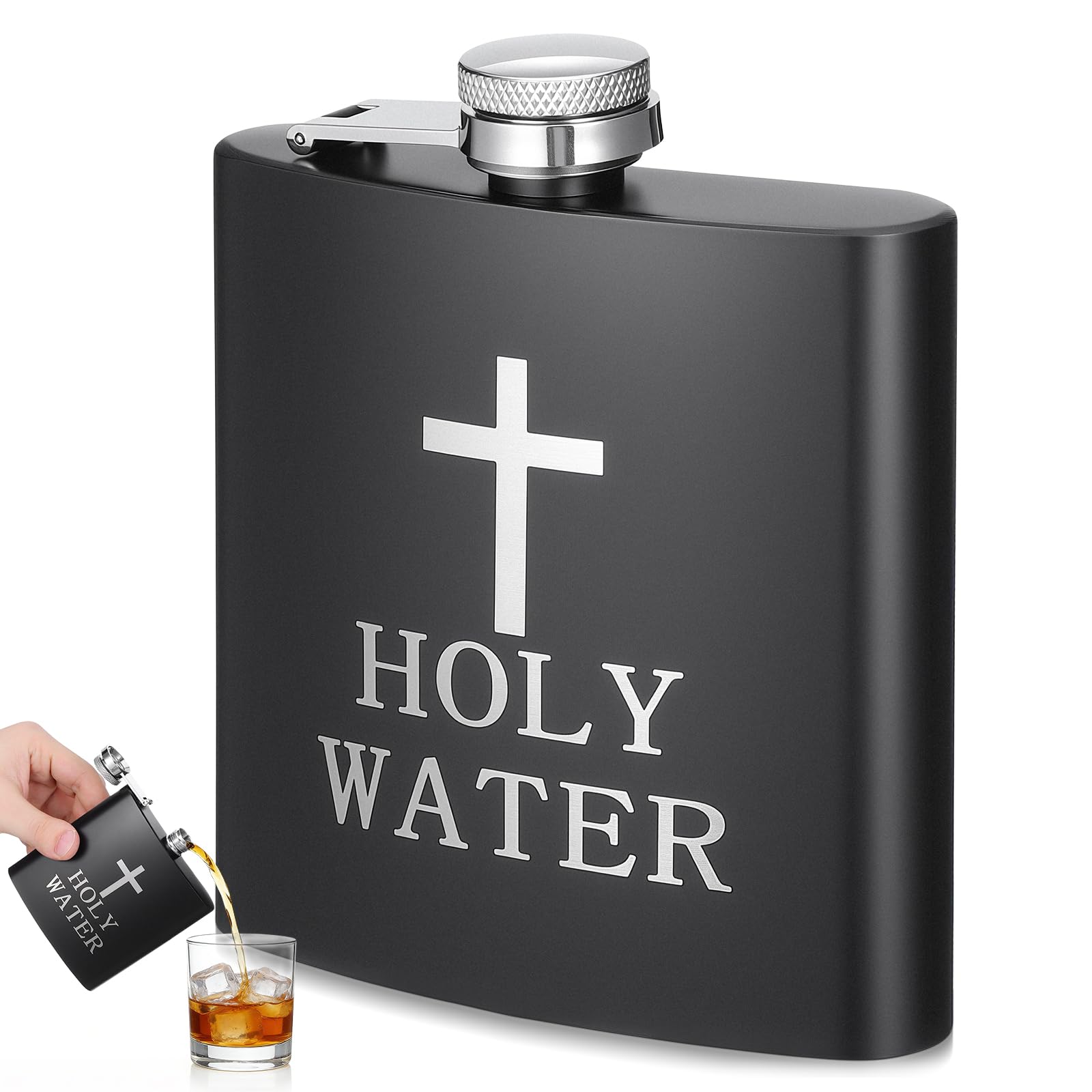 PRETYZOOM Bouteille Hip Flask Inox Bouteille Whisky Drôle - Gourde Portable Pour Hommes