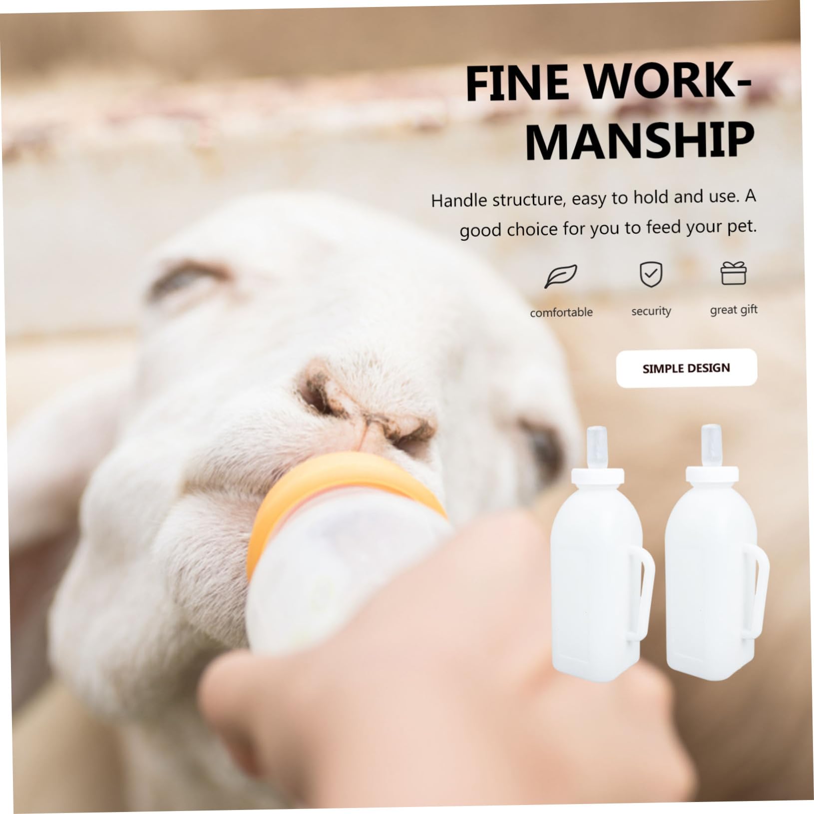 4piezas Botellas De Leche Para Terneros Biberones De Alimentación Para Mascotas Botellas Para Perros y Gatos Accesorios De Cuidado Animal