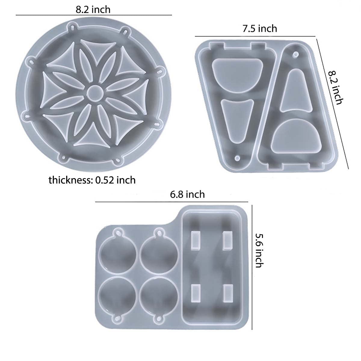 Ferris Wheel Resin Mold Set - Silicone Mold for Resin, Cake Decorating, Coasters, Desktop Decoration