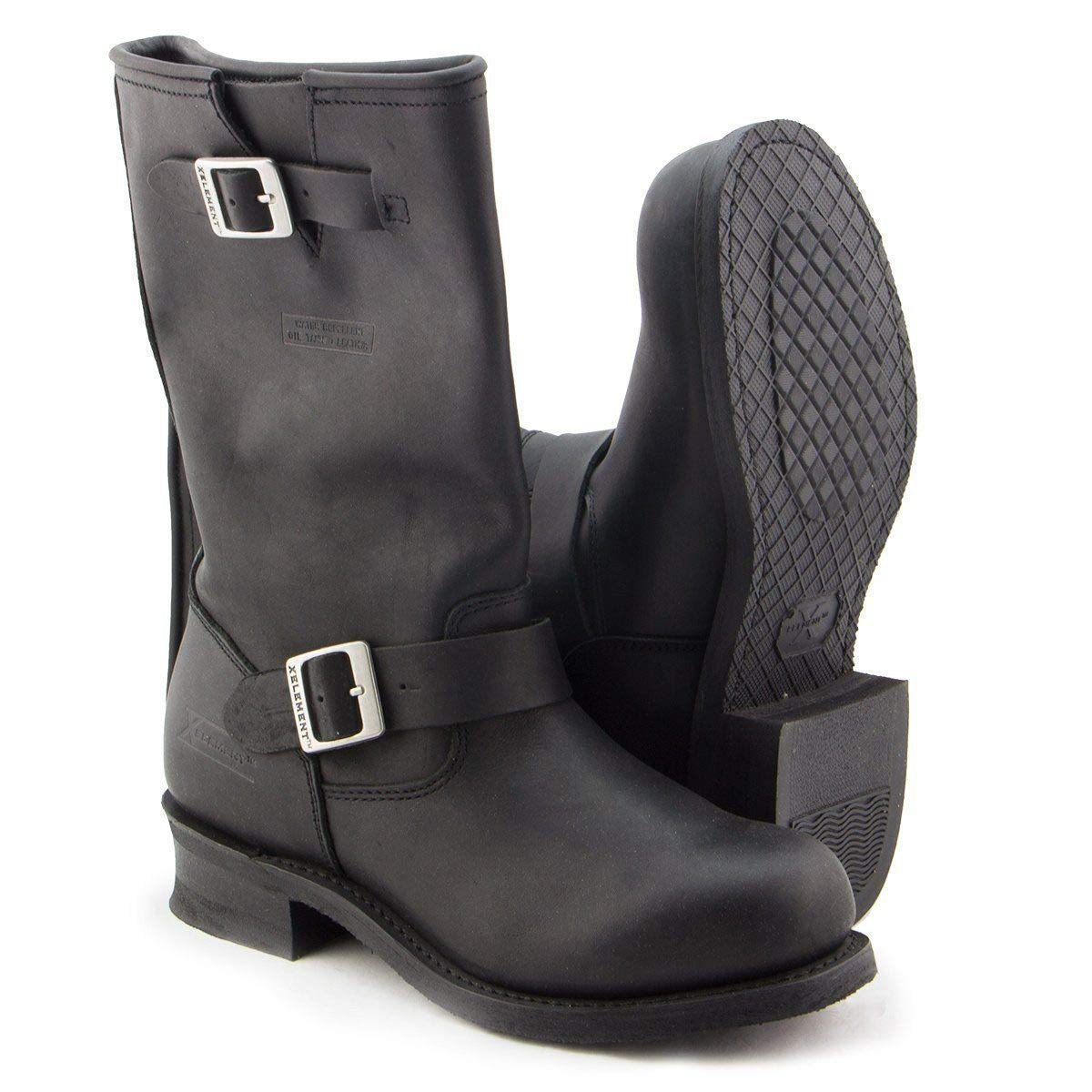 mens black leather boots with buckle