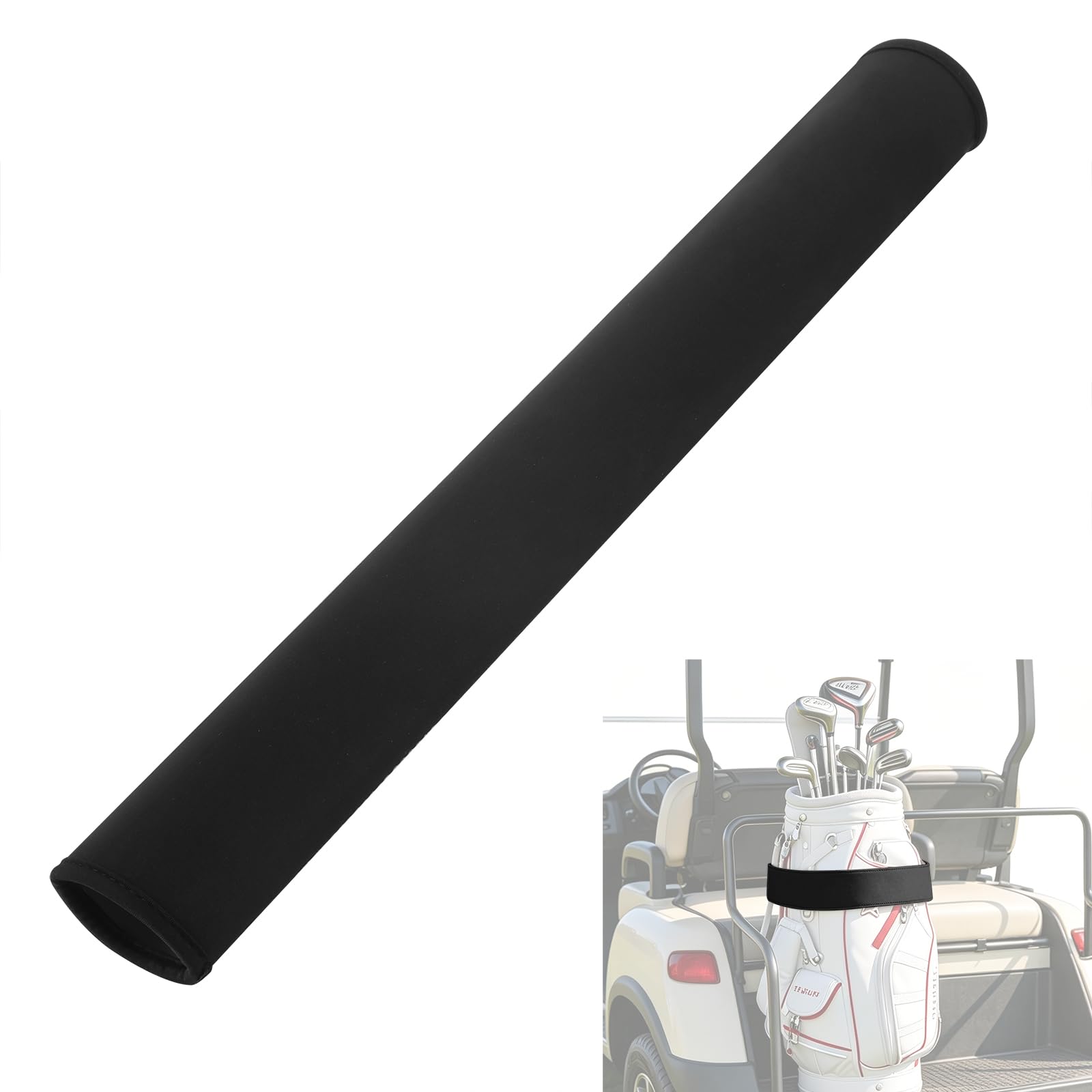 Golf Cart Strap Sleeve Protector, Protect Your Golf Bag from Wear and Dirt, Universal Fit Golf Bag Strap Sleeves, Waterproof Golf Accessories, Black