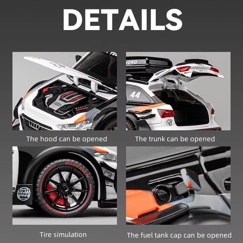Image of VARIYA ENTERPRISE Exclusive Alloy Metal Pull Back Die-Cast Car Diecast Metal Pullback Toy Car with Openable 6 Doors,Light Music Boys Gifts Toys (1:24 Audi RS6 Modified-Multicolor)