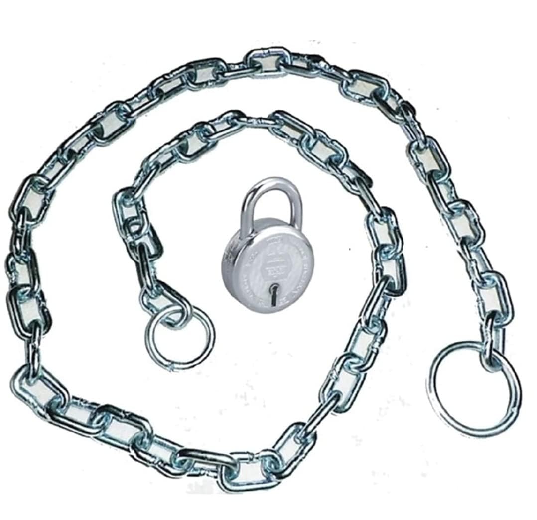 Heavy Metal Lock Chain 4ft with 50mm Lock and 3 Keys | Anti-Theft Security for Gate, Fence, Bike, Cycle, Luggage, Pets | Multipurpose Strong Metal Chain | Outdoor & Indoor Safety Use-image-5