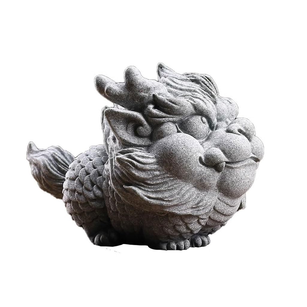 ENGENDER Kung Fu Tea Pet Home Living Room Sandstone Animal Ornaments Creative Tea Desktop Pet Decorations