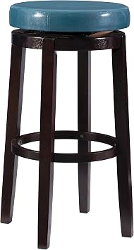 Linon Maya Bar, Brown Stool, 29", Teal,98353TEA-01-KD,Teal Bar