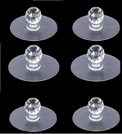 QXORE Transparent Self Adhesive Handle, Window Cabinet Sliding Door Handle, Round Ball Pull, Wall Mounted Sticky Hook, Household Multipurpose Accessories (6PCS)