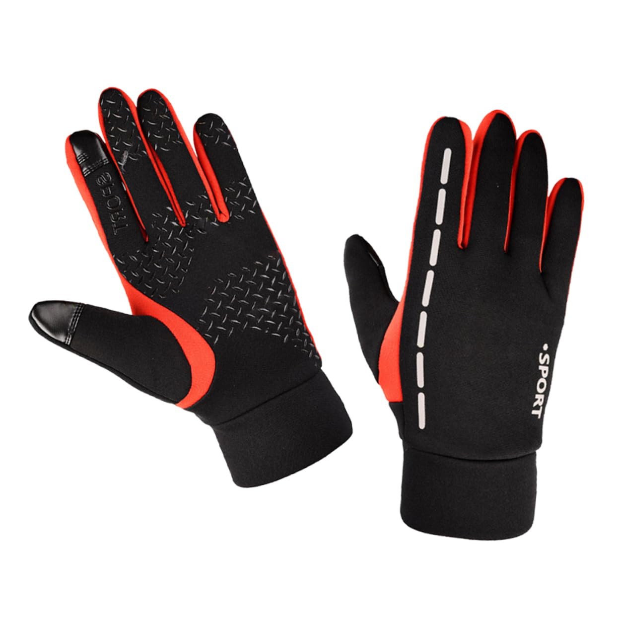 SOLUSTRE 3pares Guantes Cálidos Impermeables Antideslizantes para Ciclismo y Senderismo Talla Rojo Transpirables y Pantalla Táctil