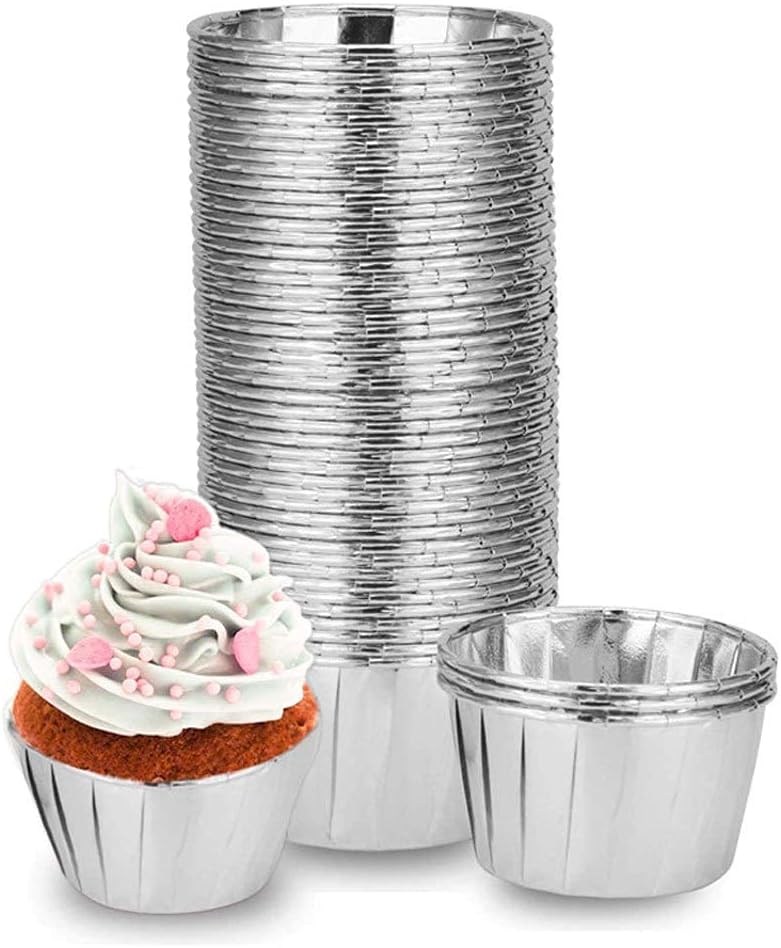 Aluminum Foil Cupcake Cups Cupcake Liners 100Pcs Disposable