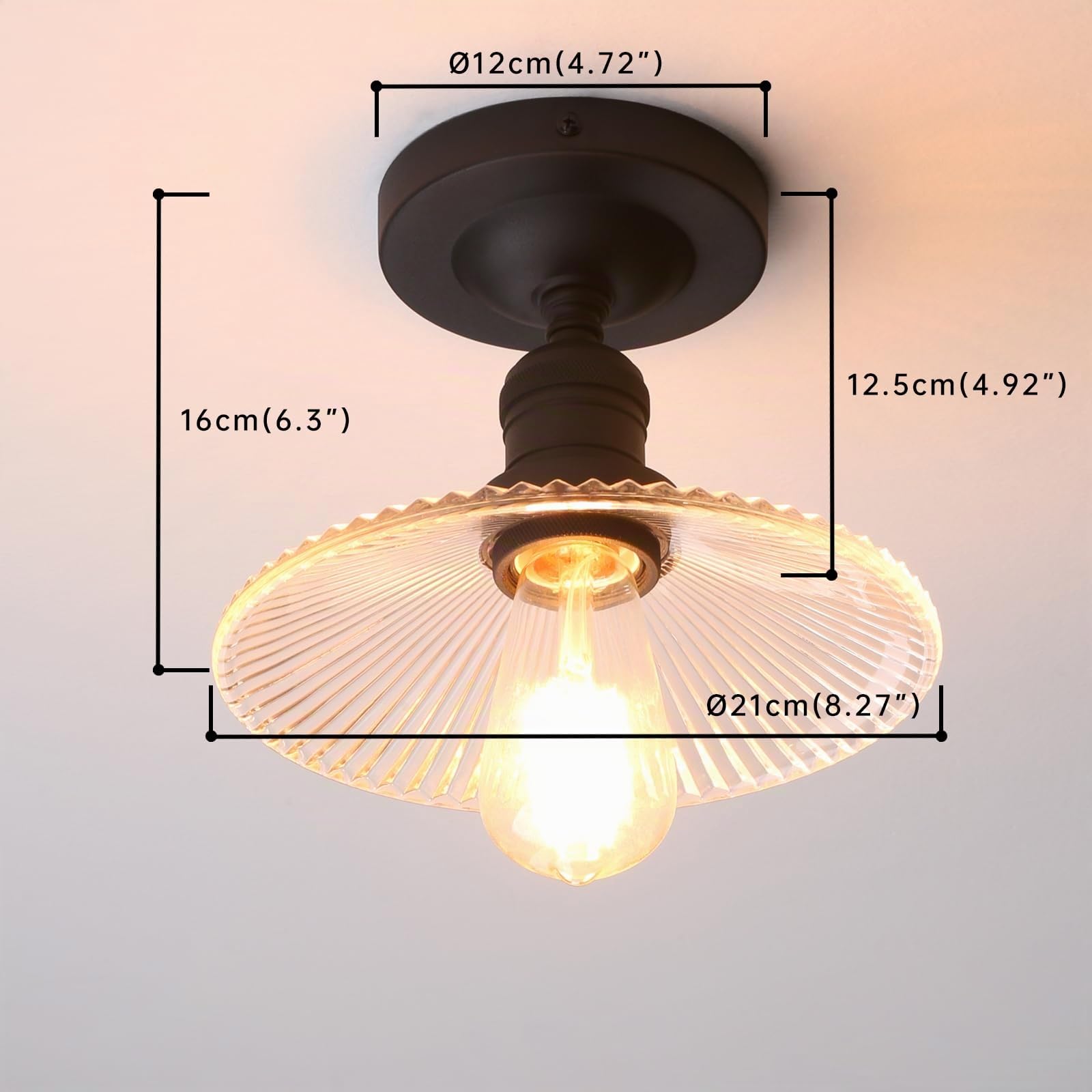 Phansthy Deckenleuchte Hängeleuchte Pendelleuchten E27 mit Glas Lampeschirme Kronleuchter für Badezimmer Loft Schlafzimmer Wohnzimmer Treppenhaus Gästezimmer Café Bar Club Hotel etc. (Schwarz Farbe)