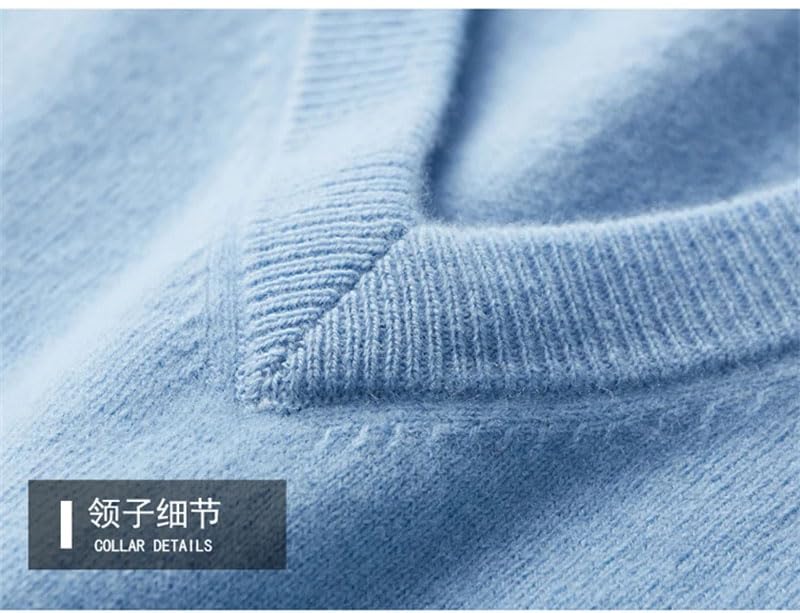 Dninmim Men's Sleeveless Cashmere Sweater Vest V-Neck Warm Knit Waistcoat Loose Outer Top4