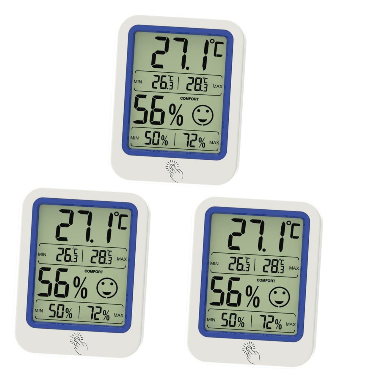 Toyvian 3 Pièces Hygromètre à Température Thermomètre Intérieur Humidimètre Hygroscope Numérique Hygrothermographe Lcd Hygroscope Extérieur Plastique
