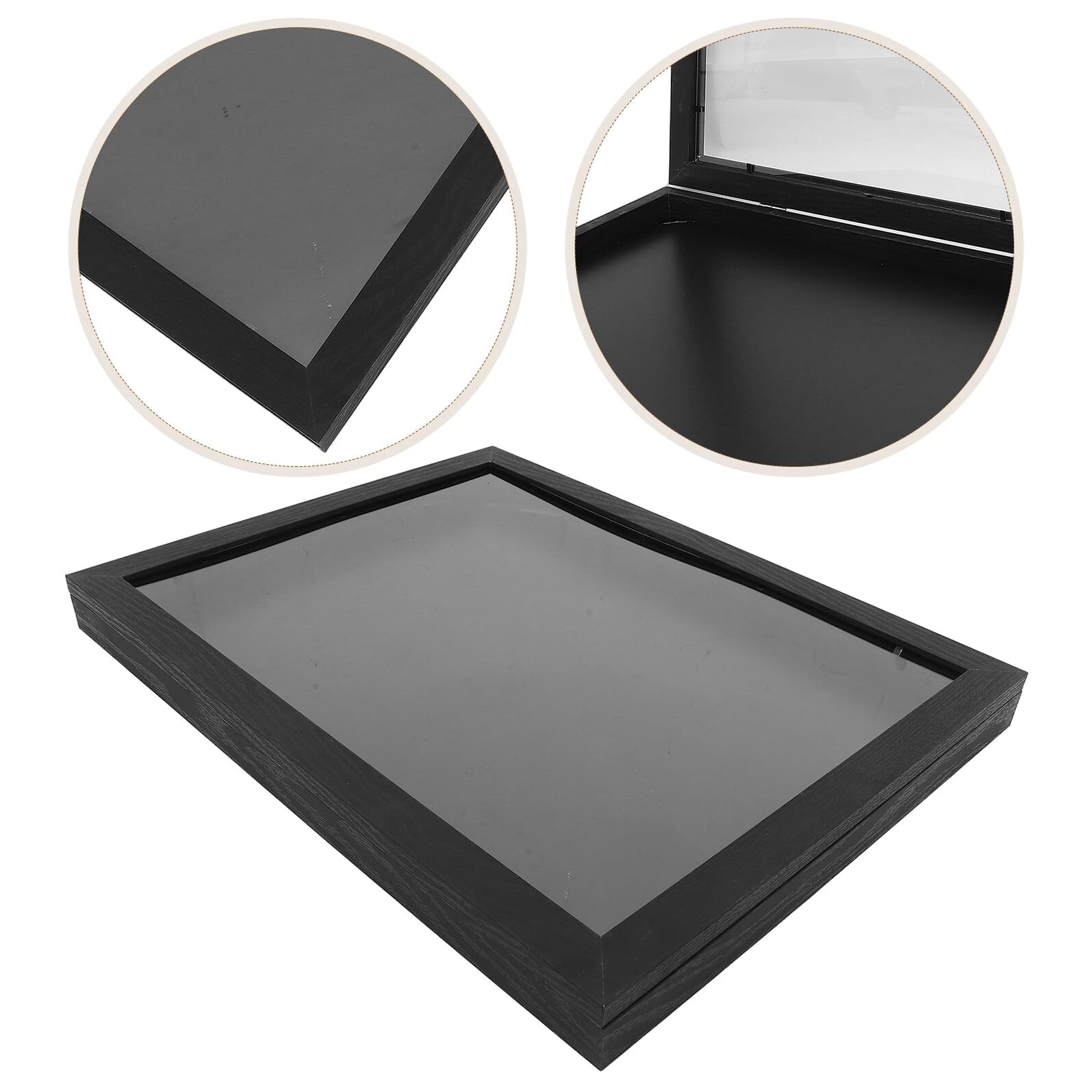 Didiseaon Marco de Exhibición de Camisetas Deportivas 14x18 Negro Vitrina de Madera para Fútbol, Baloncesto y Béisbol, Caja de Sombra Protectora y Transparente para Colección y Decoración